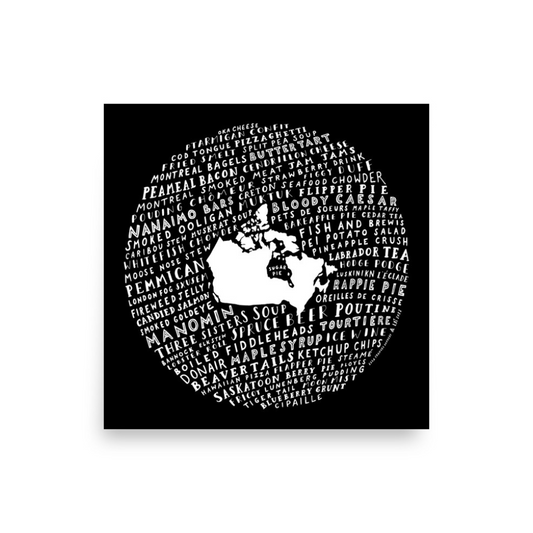 Food Map of Canada - Men's Black Crew Neck T-Shirt