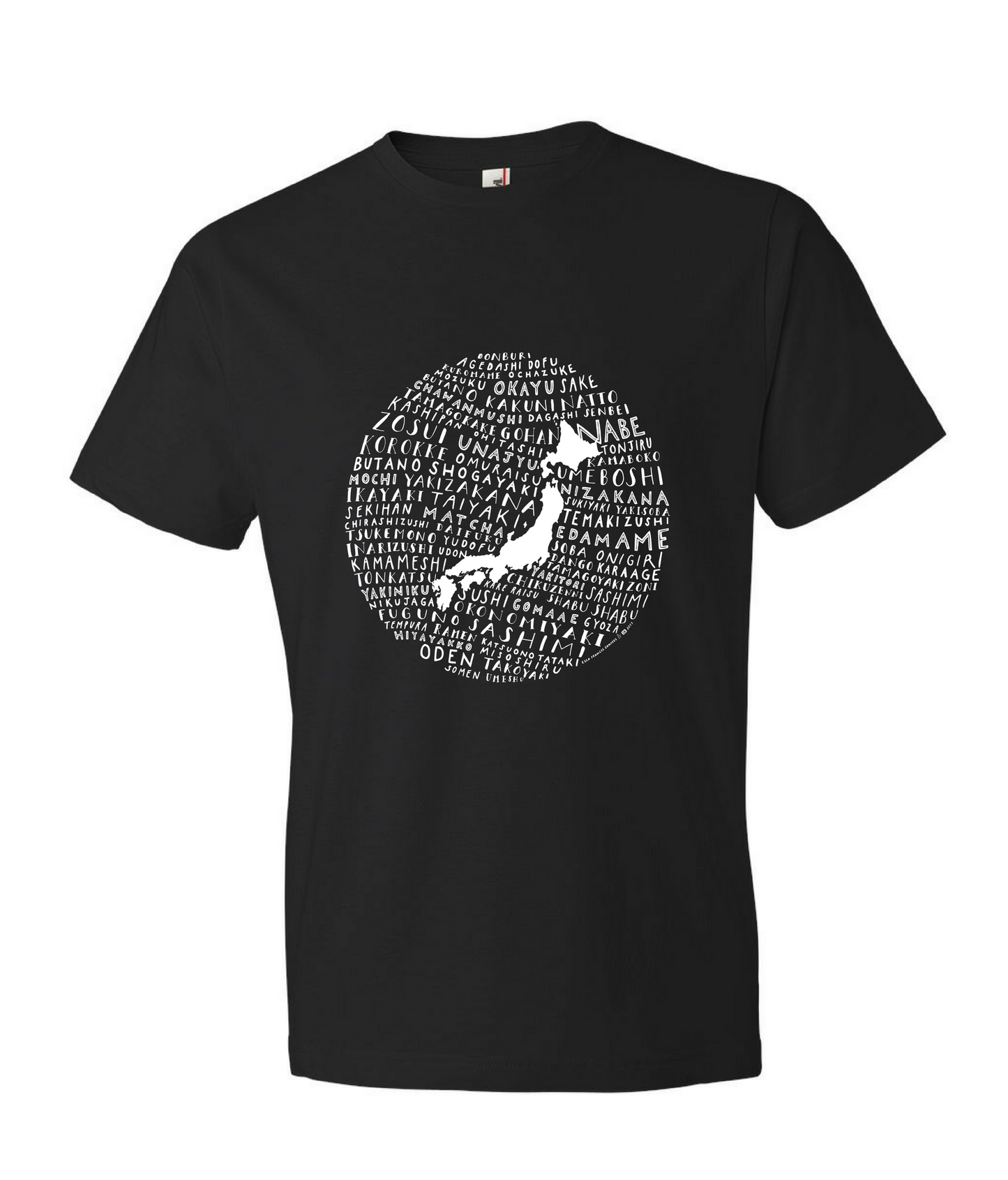Food Map of Japan - Men's Black Crew Neck T-Shirt