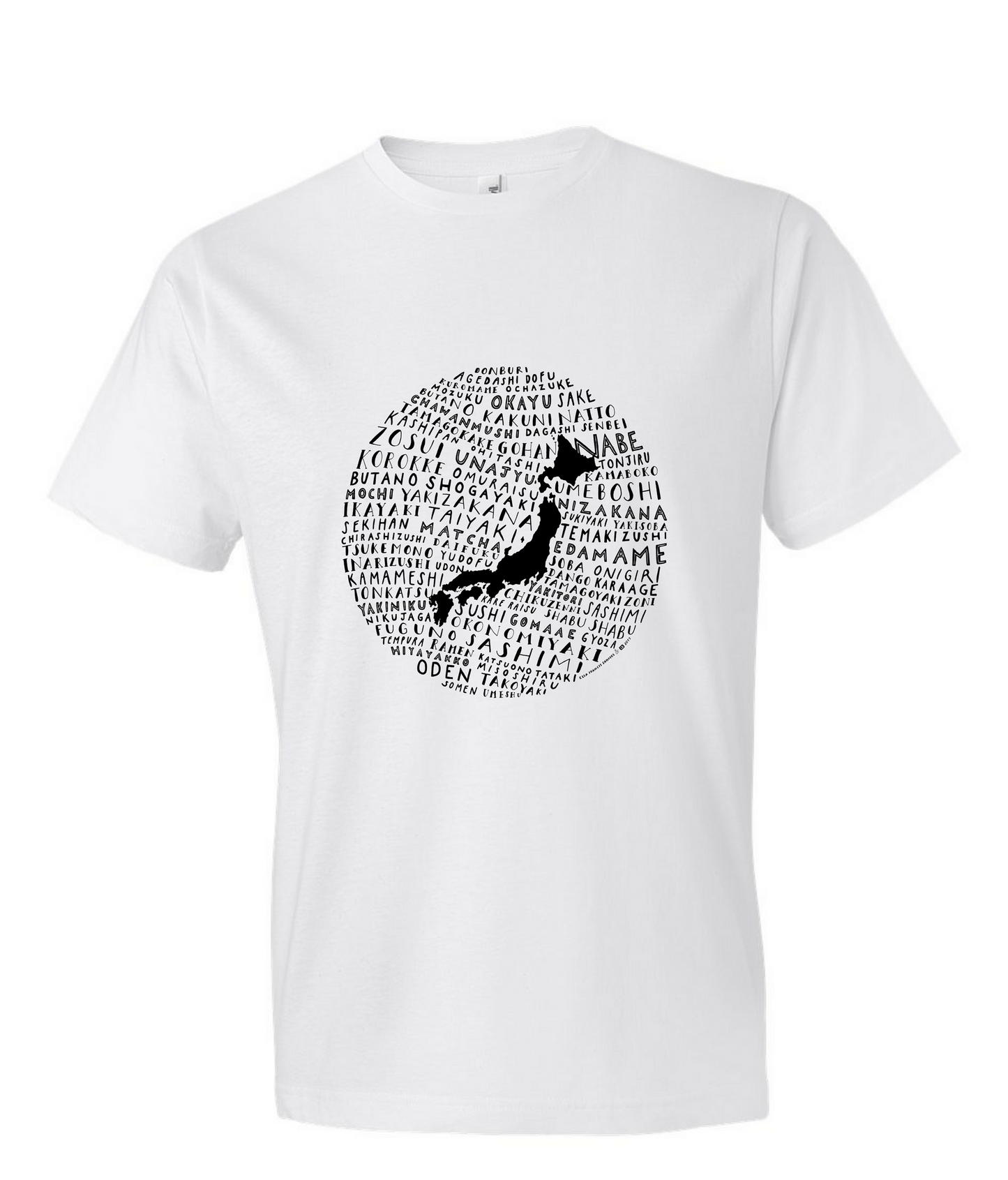 Food Map of Japan - Men's White Crew Neck T-Shirt