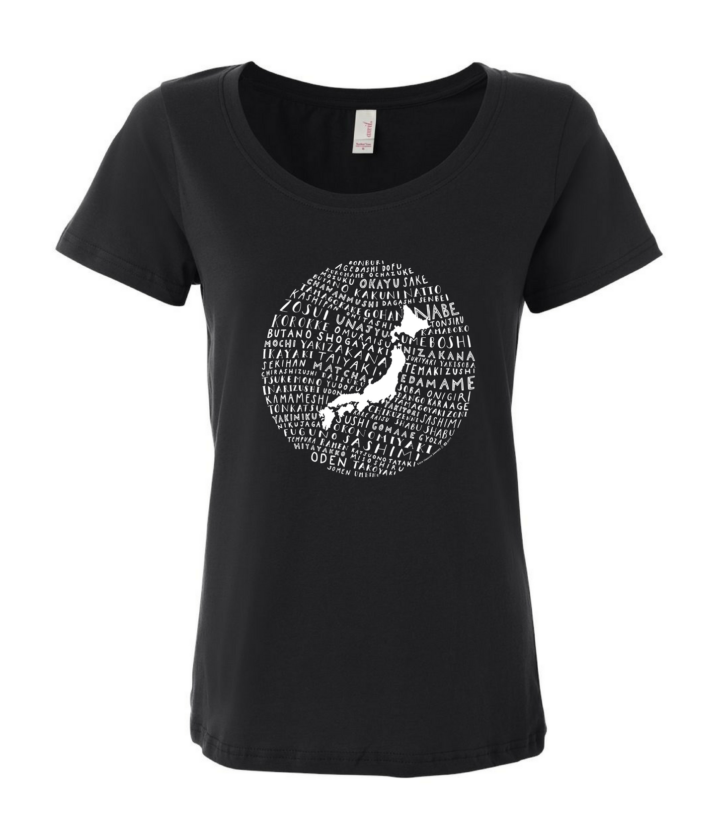 Food Map of Japan - Women's Black T-Shirt