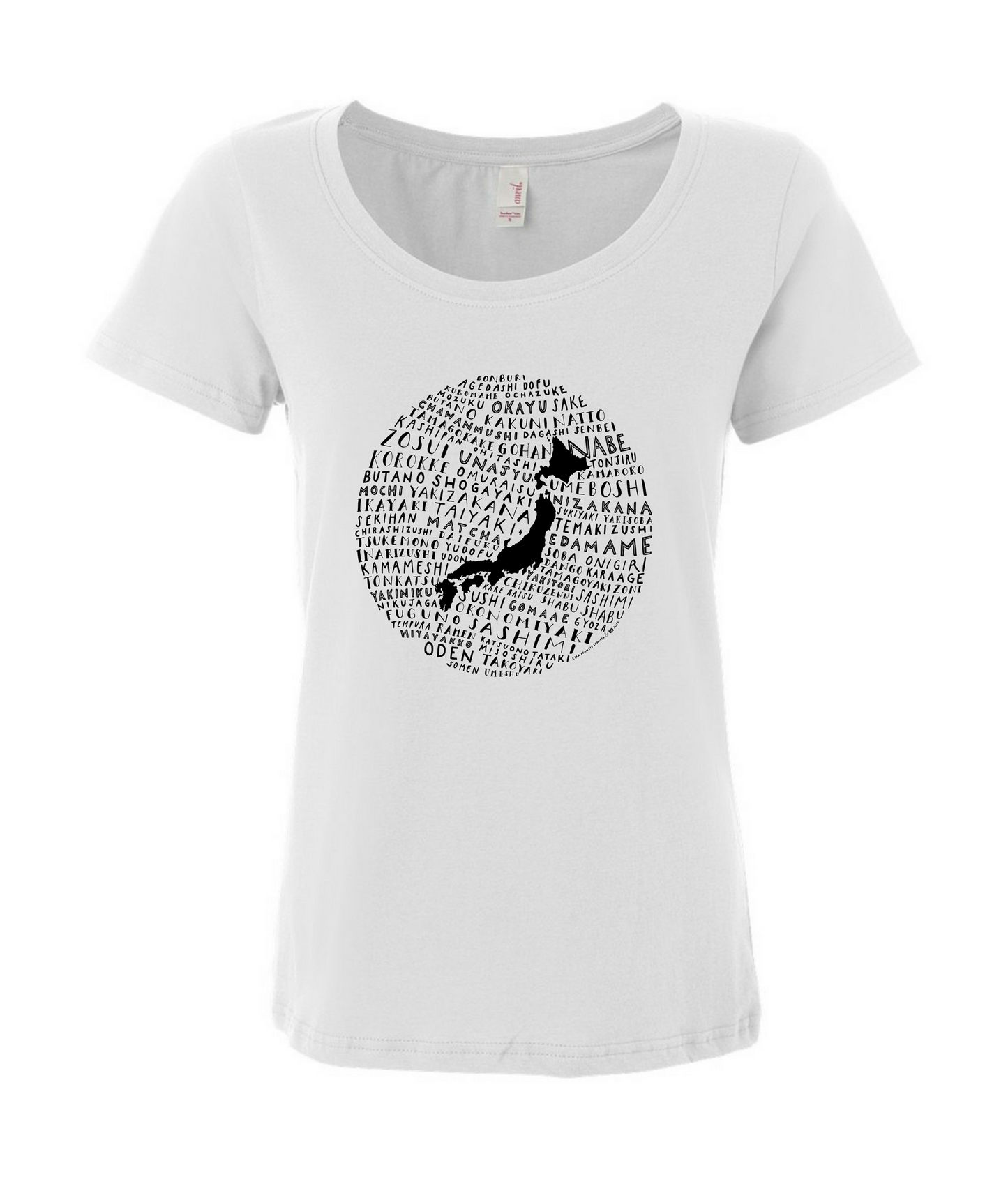 Food Map of Japan - Women's White Soft Tee