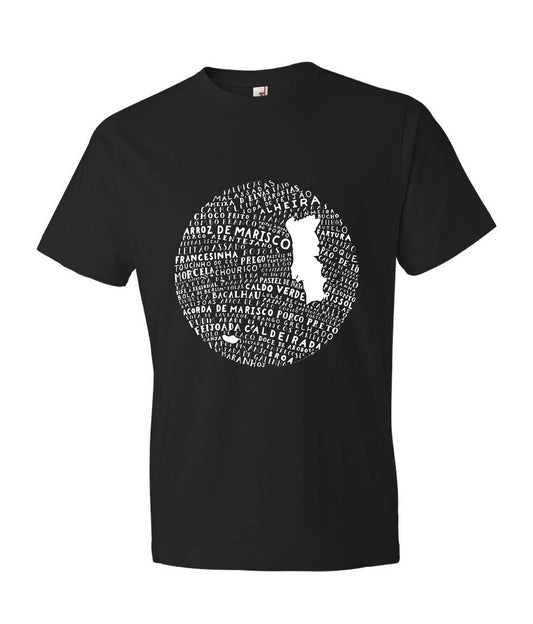 Food Map of Portugal - Men's Black Crew Neck T-Shirt