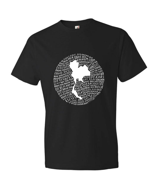 Food Map of Thailand - Men's Black Crew Neck T-Shirt