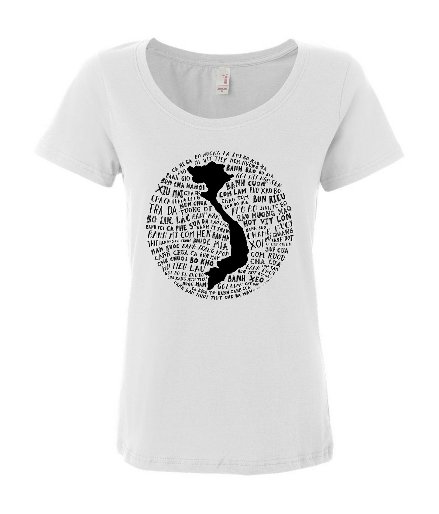 Food Map of Vietnam - Women's White Soft Cotton Tee