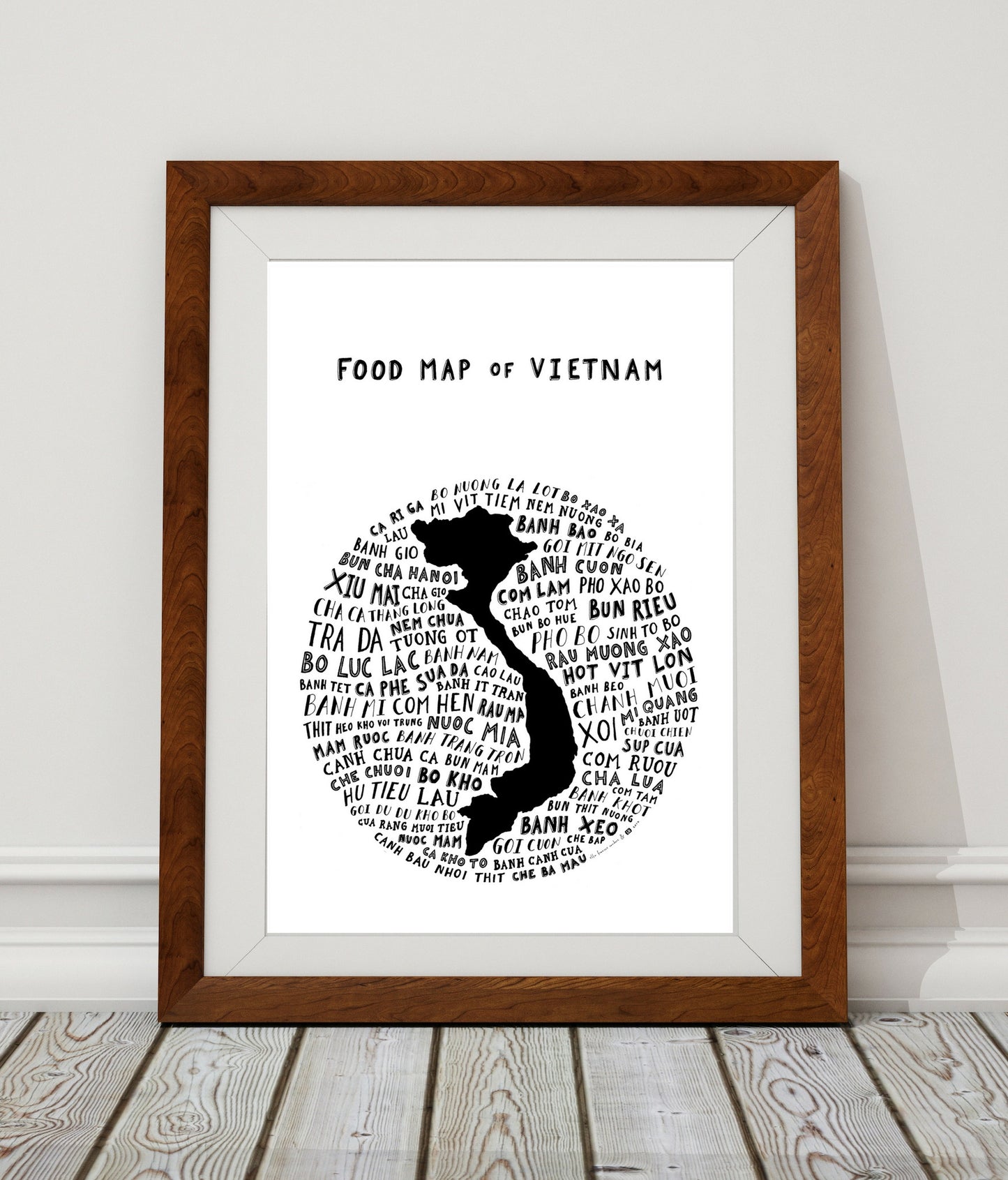 Food Map of Vietnam - White Poster