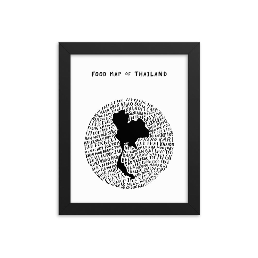 Food Map of Thailand - White Poster