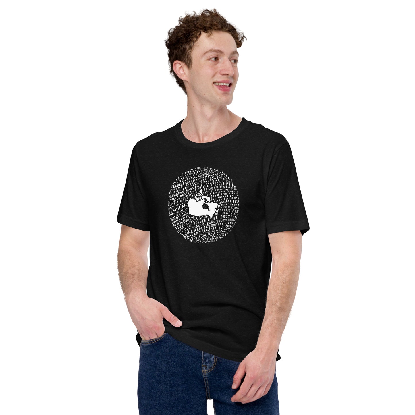 Food Map of Canada - Men's Black Crew Neck T-Shirt