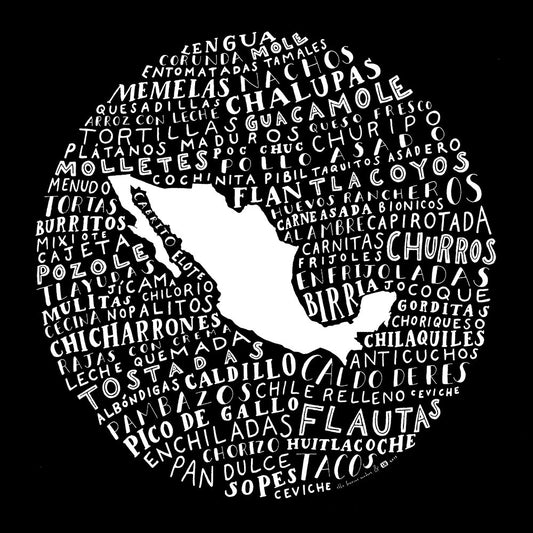 mexico food map black