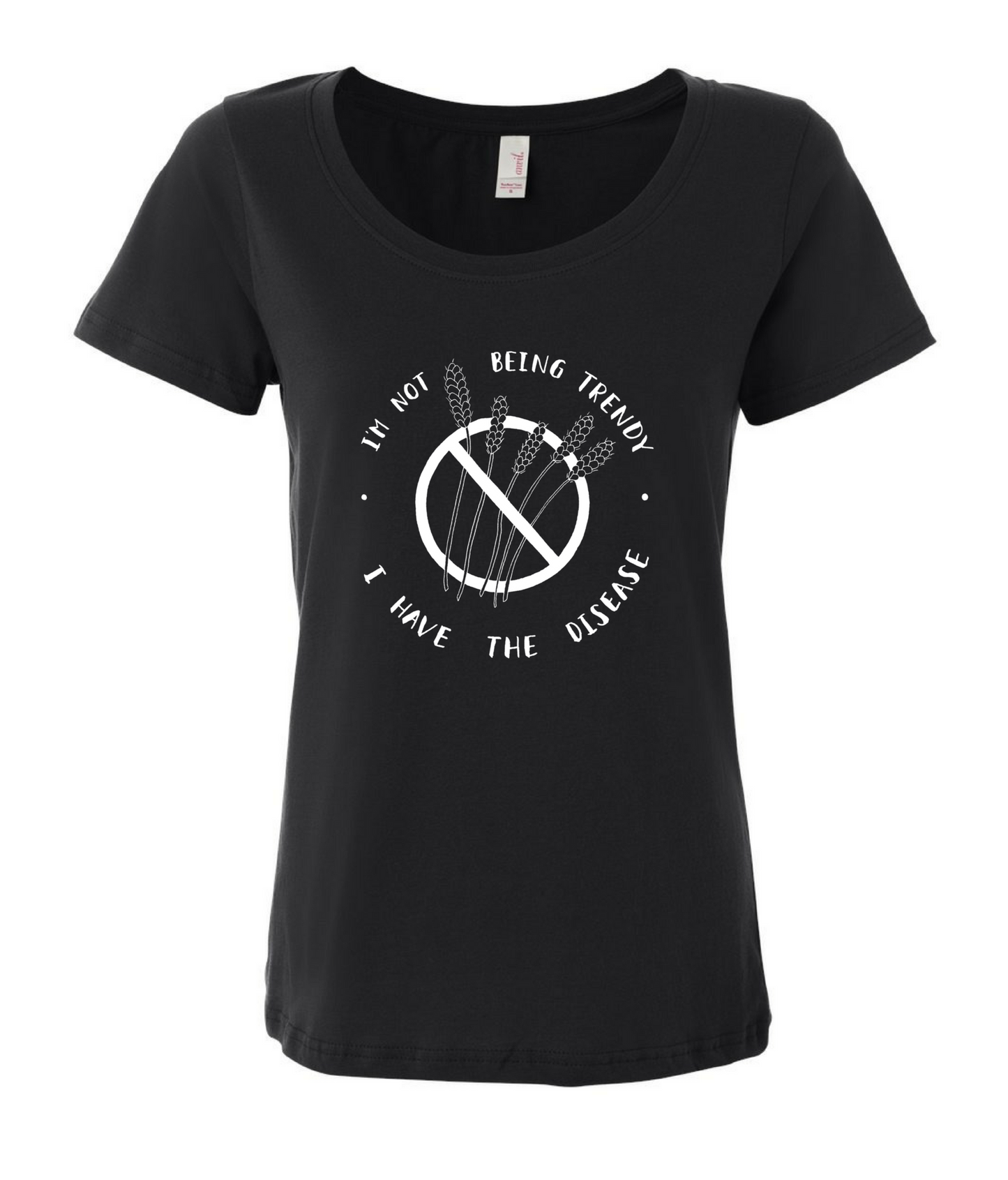 "I'm Not Being Trendy" - Women's Black T-shirt for Celiacs