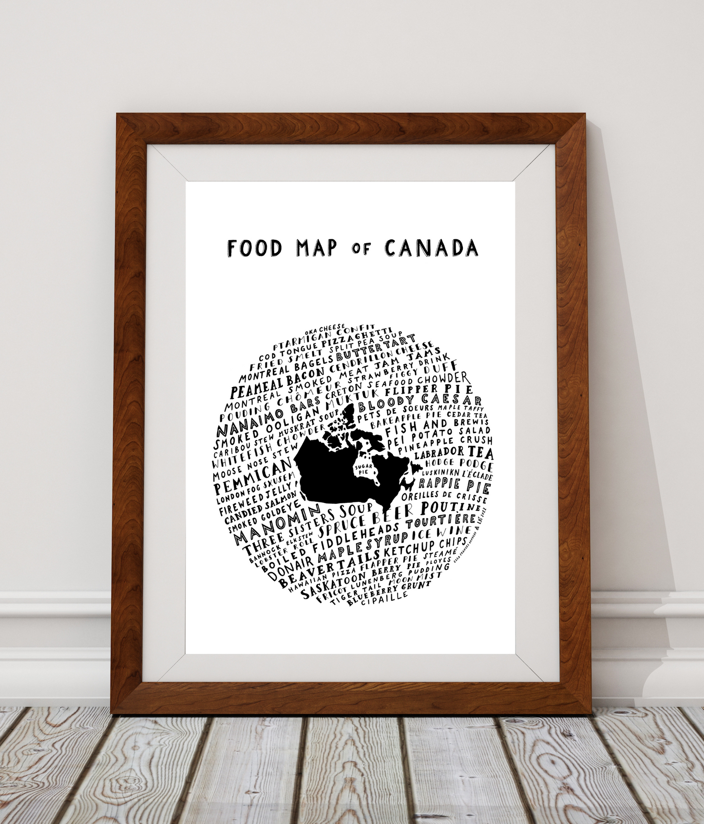 Food Map of Canada - White Poster
