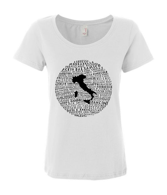 Food Map of Italy - Women's White T-Shirt