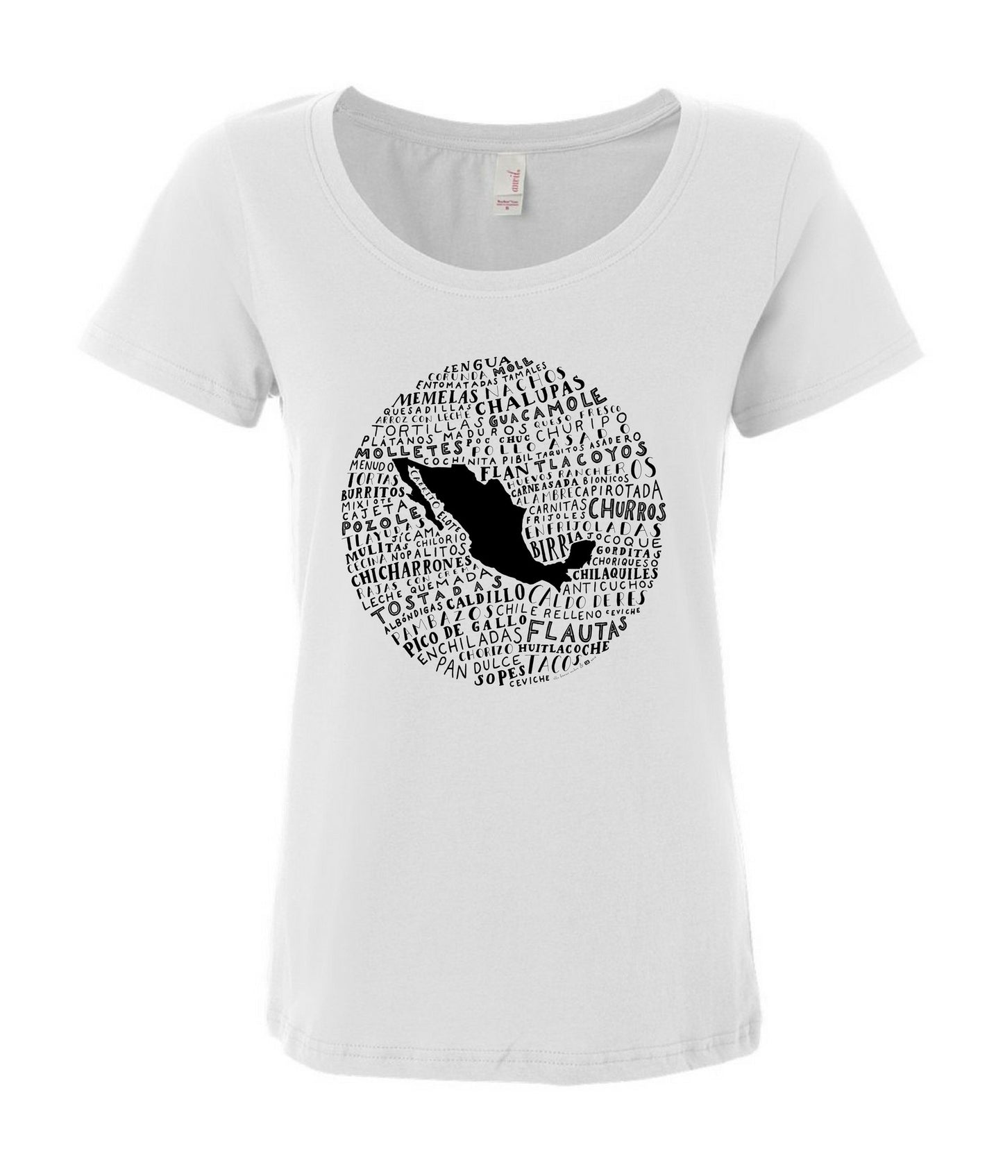 Food Map of Mexico - Women's White Soft Cotton Tee