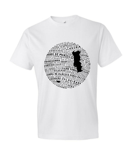 Food Map of Portugal - Men's White Crew Neck T-Shirt