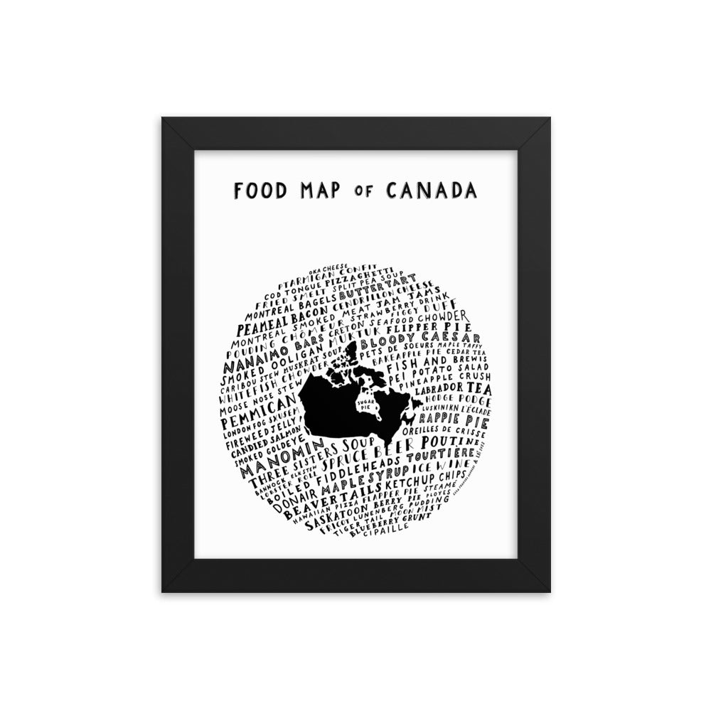 Food Map of Canada - White Poster